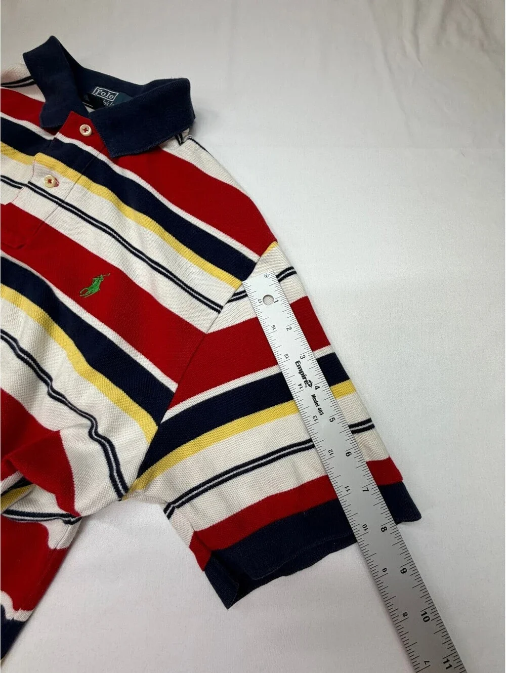 Polo Ralph Lauren Men's Polo Shirt Striped 2-Button Logo Size Large Multicolor